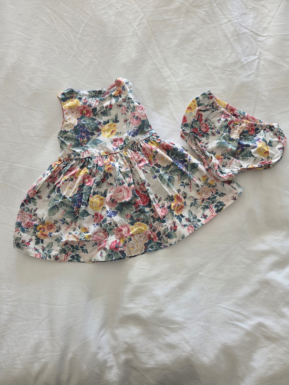 Ralph Lauren Infant Floral Dress in White, Pink, Yellow and Blue- 6M